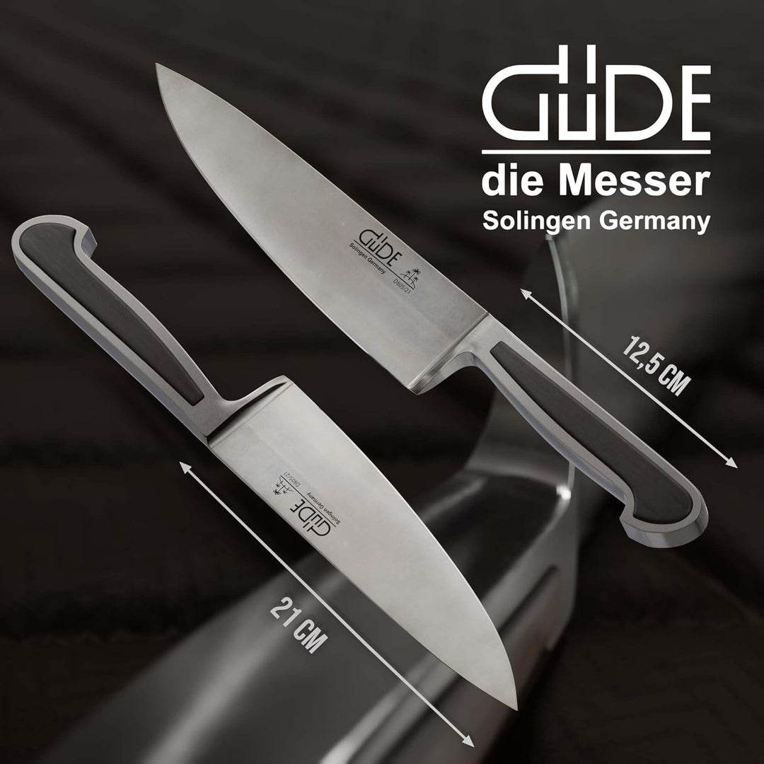 GÜDE Solingen - Kochmesser geschmiedet, 21 cm, Grenadill, DELTA, Küchenmesser, Handmade Germany, Bra