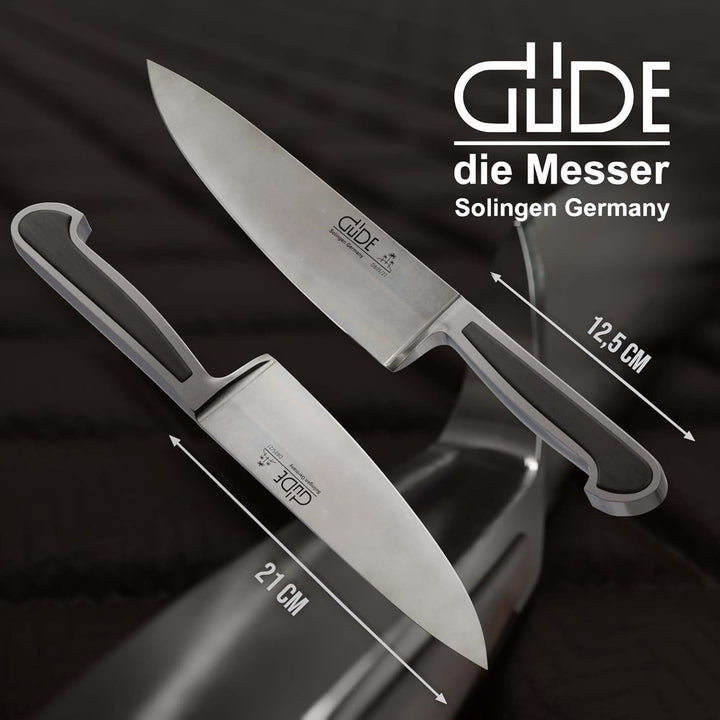 GÜDE Solingen - Kochmesser geschmiedet, 21 cm, Grenadill, DELTA, Küchenmesser, Handmade Germany, Bra