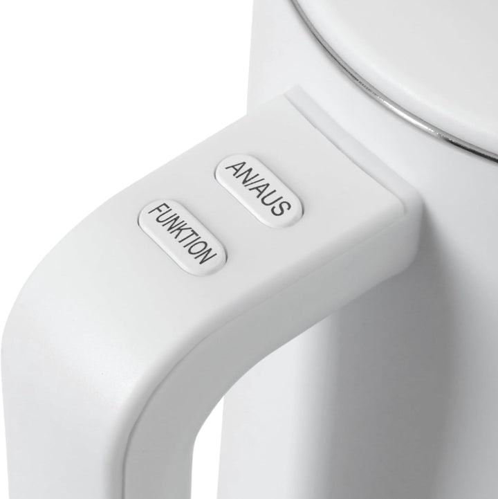 KLAMER Wasserkocher Edelstahl 1,5L 1800W elektrischer Wasserkocher weiss mit Temperatureinstellung z