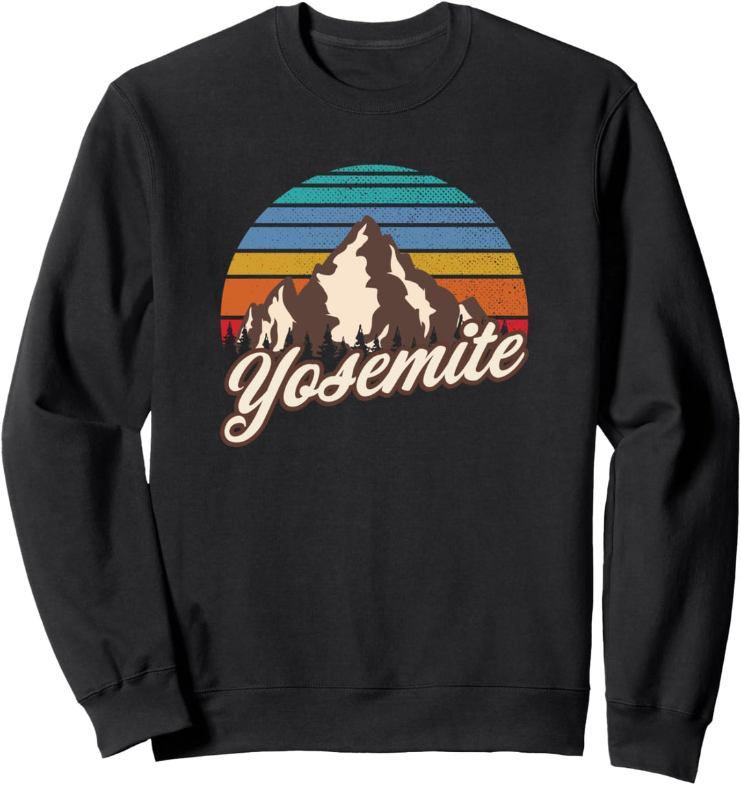 Yosemite Retro 80er Jahre Style Mountain Sunset Sweatshirt