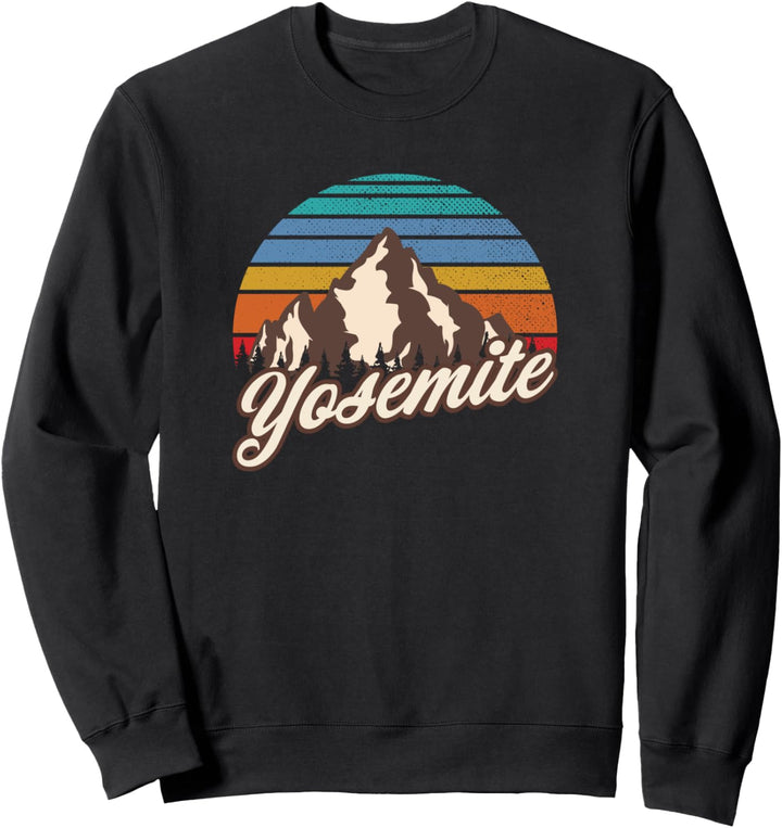 Yosemite Retro 80er Jahre Style Mountain Sunset Sweatshirt