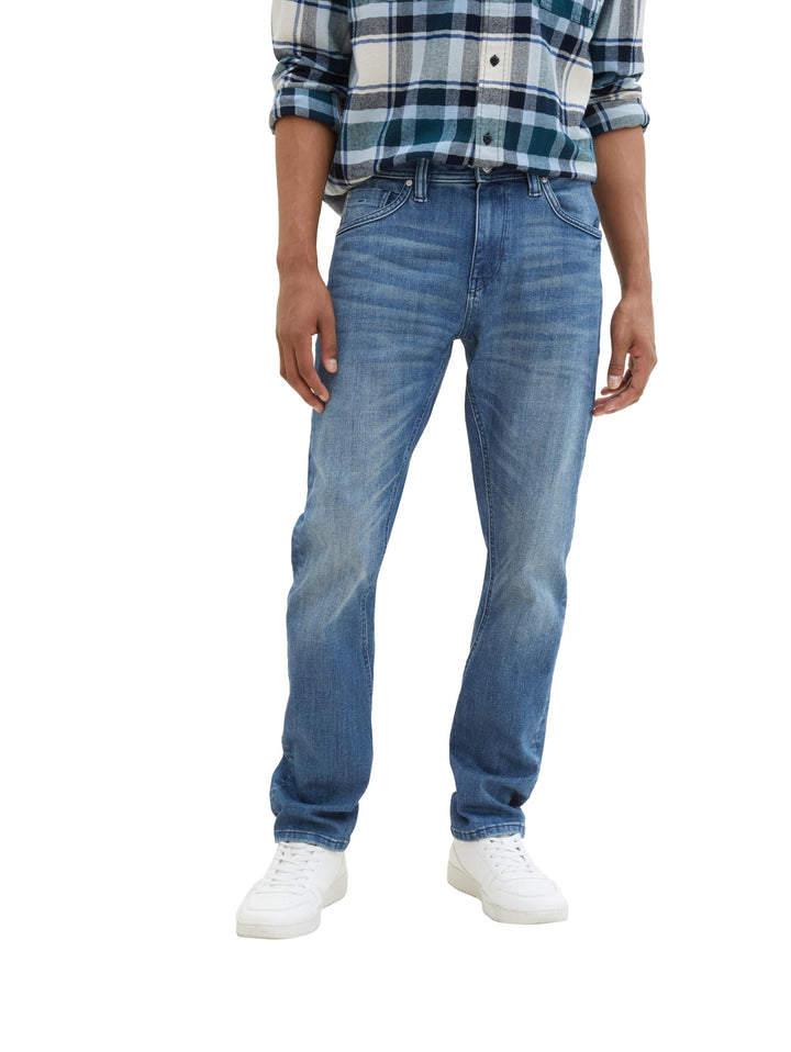 TOM TAILOR Herren THERMOLITE® Regular Tapered Fit Jeans 30W / 32L 10118 - Used Light Stone Blue Deni