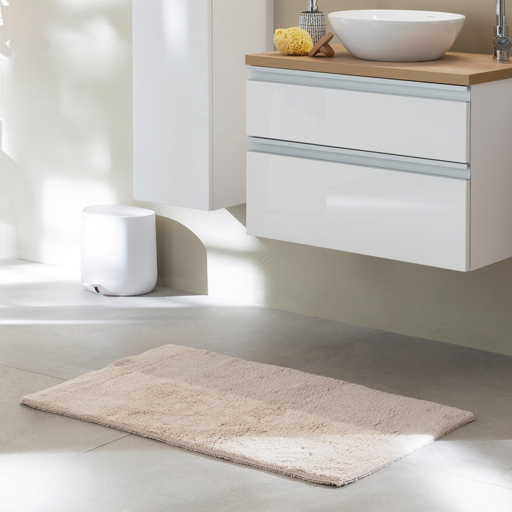 Schöner Wohnen Kollektion Badteppich 60 x 90 cm – beidseitig verwendbar – waschbar – 100% Baumwolle