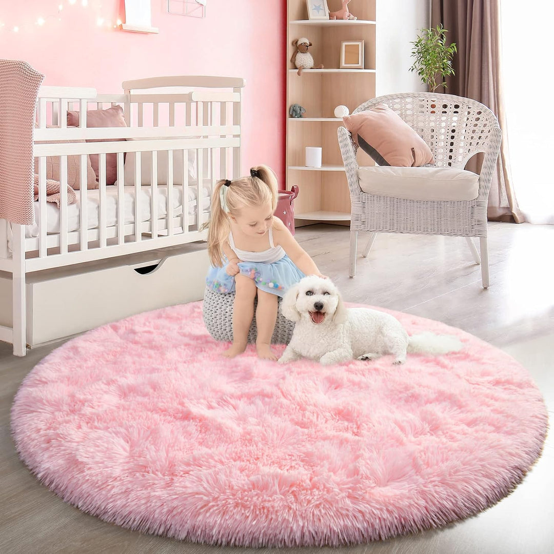 Teppich Rund Wohnzimmer Hochflor Teppiche Langflor Wohnzimmerteppich für Wohnzimmer Flauschiger Tepp