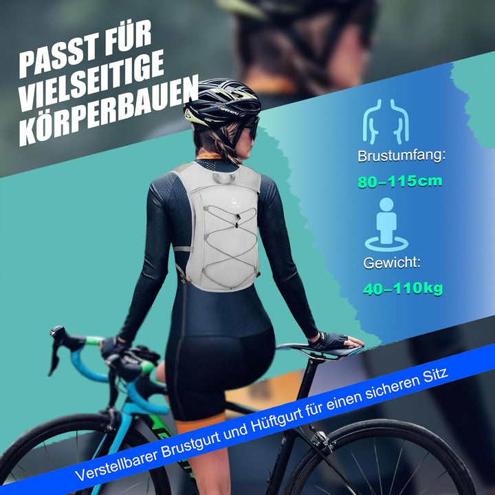 Laufweste Damen &amp; Herren mit 500ml Trinkflasche, Reflektierende Running Vest für Bessere Sichtbarkei