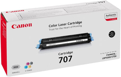 Canon 707 Bk original Toner Schwarz für ISensys Laserdrucker Schwarz Toner Cartridge, Schwarz Toner