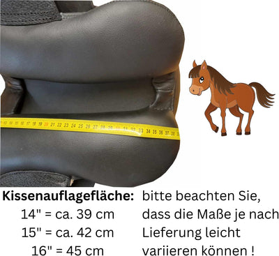 AMKA Sattel für Pony aus Leder schwarz Weite Kammer 12, 12