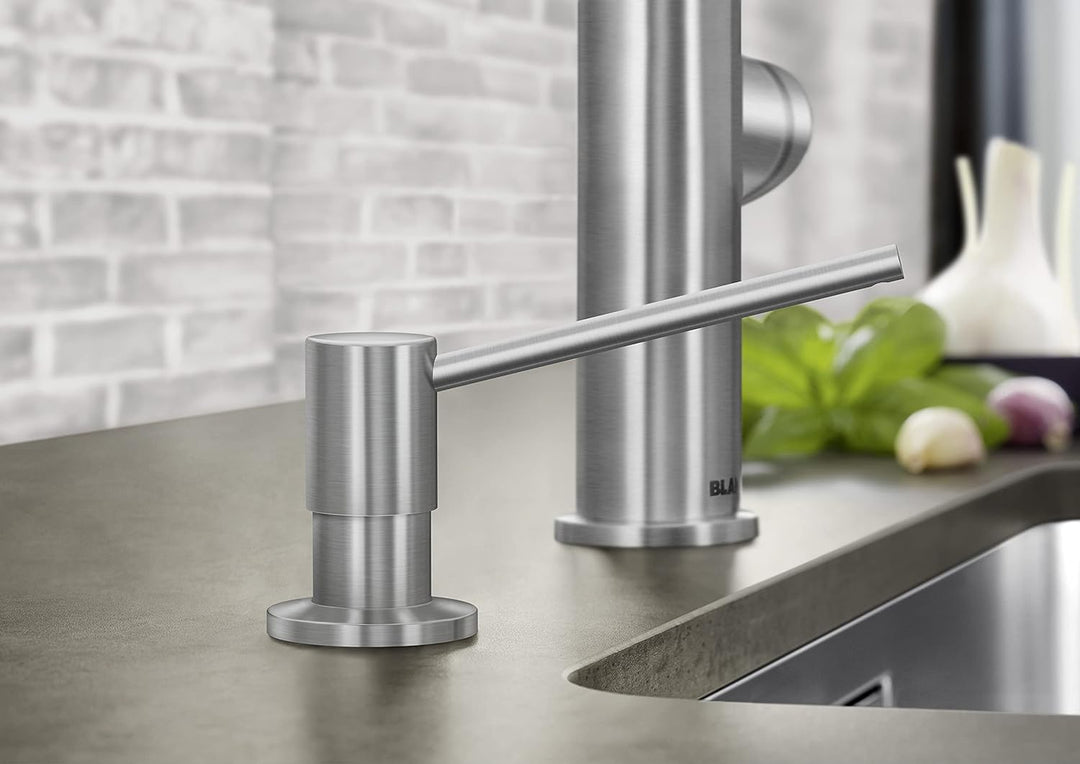 BLANCO TORRE Spülmittelspender PVD steel | Passend zu allen BLANCO-Küchenarmaturen | Bequem von oben