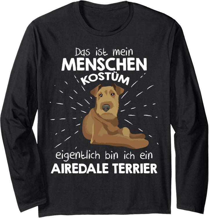 Mein Menschen Kostüm Bin ich ein Airedale Terrier Langarmshirt