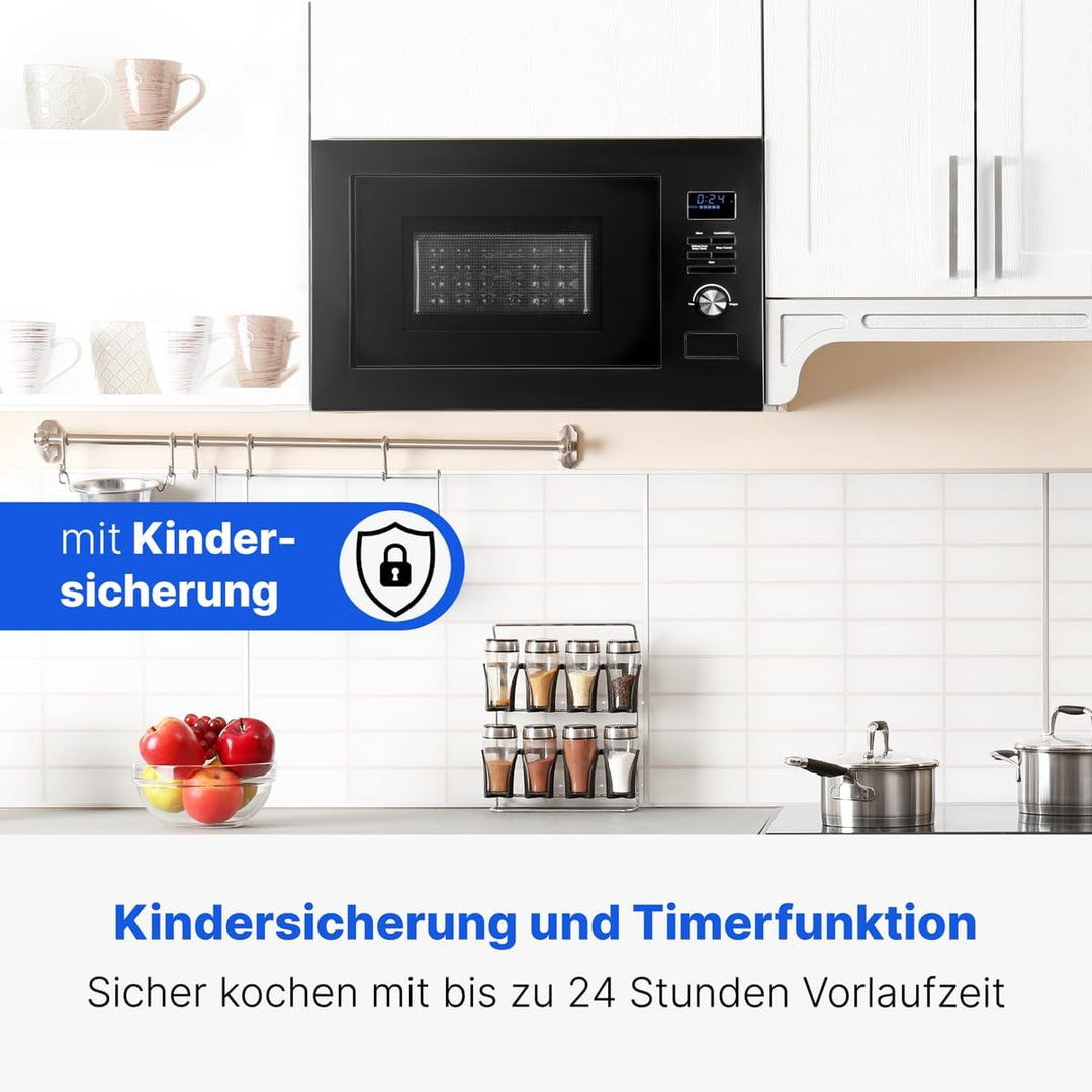 Bomann® Einbaumikrowelle mit Grill und Heissluft | 60cm | 900W Mikrowelle | 1300W Grill | 2300W Heis