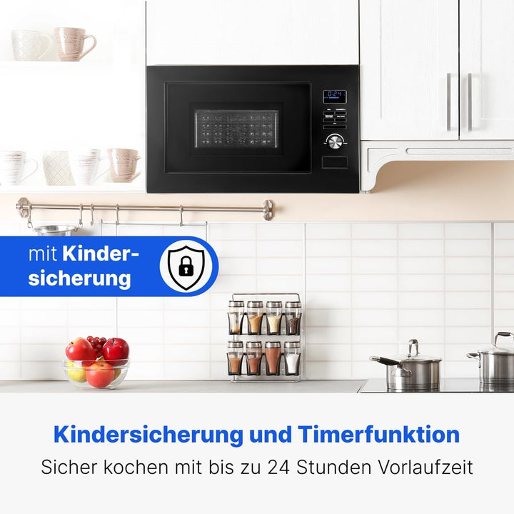 Bomann® Einbaumikrowelle mit Grill und Heissluft | 60cm | 900W Mikrowelle | 1300W Grill | 2300W Heis