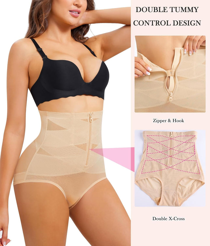 KUMAYES Damen Shapewear Bauchweg Unterhose Hoher Taille Nahtlose Miederhose Unterwäsche Bauchkontrol