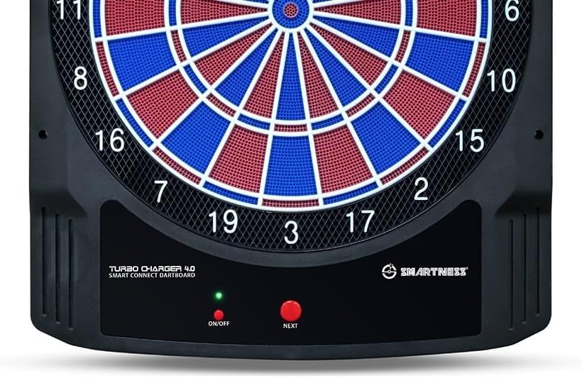Carromco Elektronische Dartscheibe mit App - Turbo Charger 4.0 - Set: 6 Softdarts, 20 Ersatzspitzen,