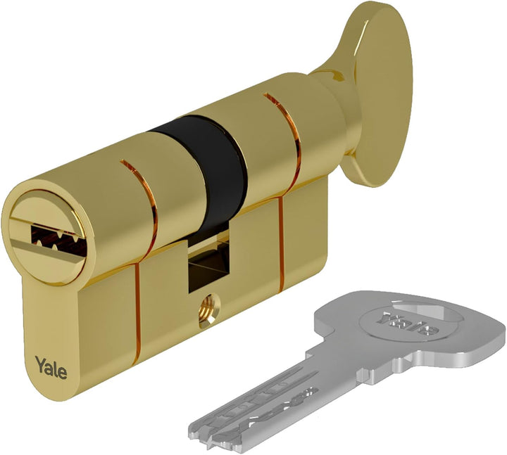 Yale 2100 Serie Europrofil-Knaufzylinder 50/30K mm Poliertes Messing: Maximaler Schutz und komfortab