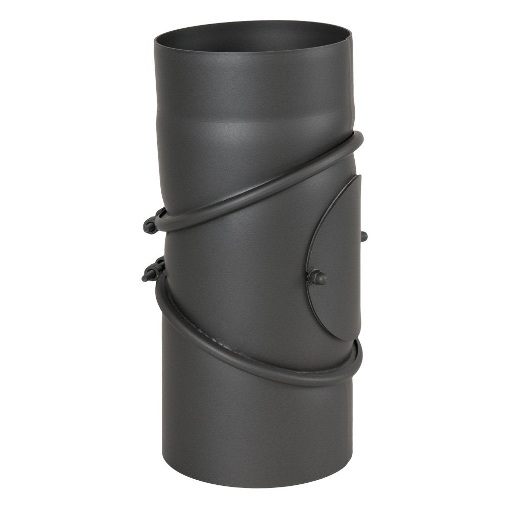 EWO Ofenrohr-Bogen 130 mm Durchmesser - Bogen drehbar 0°-90° Gussgrau - Senotherm-Beschichtung - rus