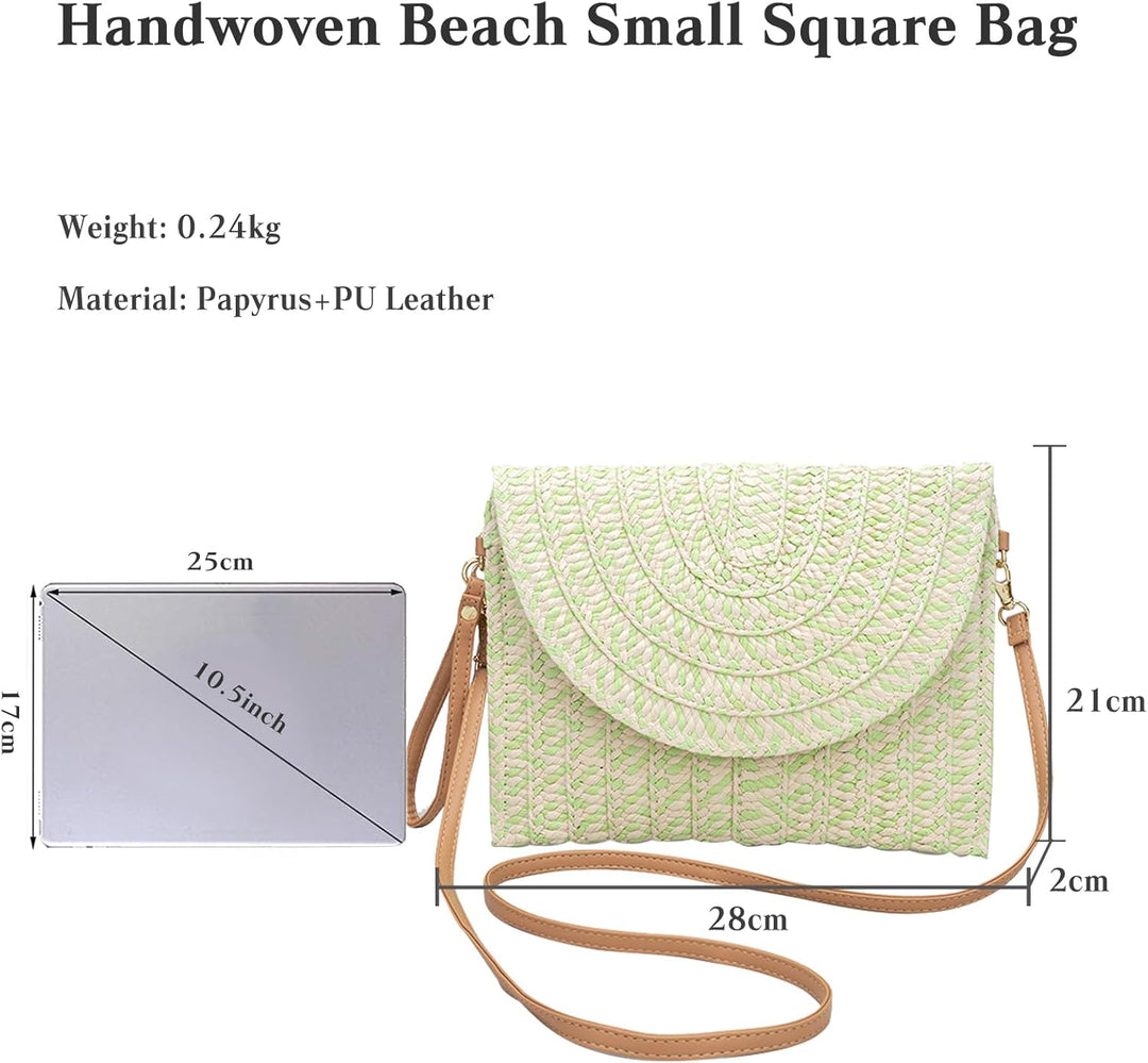 CORIOS Damen Gewebte Tasche Sommer Strandtaschen Handgefertigte Strohtasche Böhmische Tote Beutel Fr