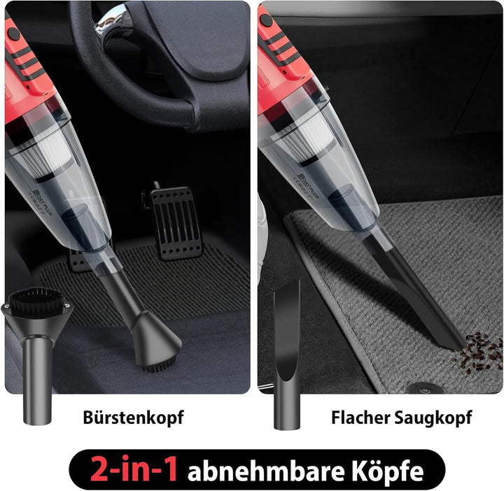 2-in-1 Kabelloser Staubsauger – 22KPA Stab- &amp; Handstaubsauger für Auto und Haus, 2,2Ah-Akku, 30 Min