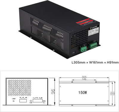 Cloudray CO2 Laser Power Supply CO2 Laser Netzteil CO2 laser 150w für CO2 Laserröhre CO2-Laserröhre