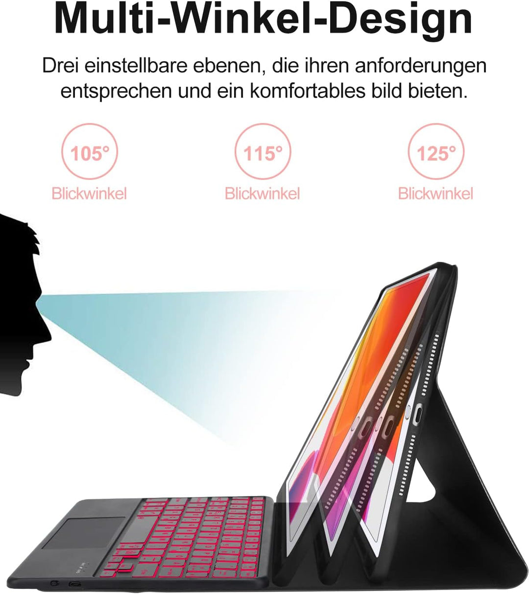 IVEOPPE Samsung Tablet A8 Hülle - Samsung Galaxy Tab A8 Tastatur mit Trackpad, Samsung Tablet Hülle