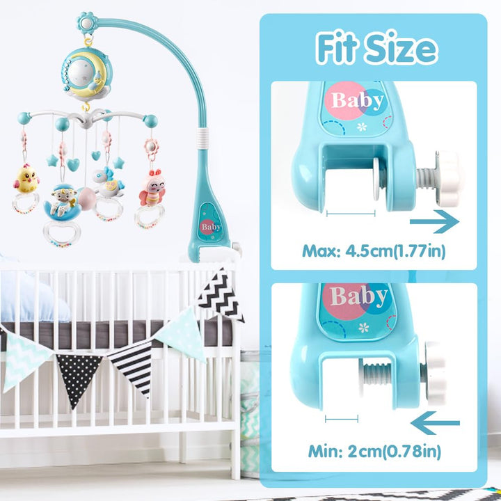 Mini Tudou Baby Mobile, Babybett mit Musik und Licht, Timing-Funktion, Projektor, Fernsteuerung, Bab