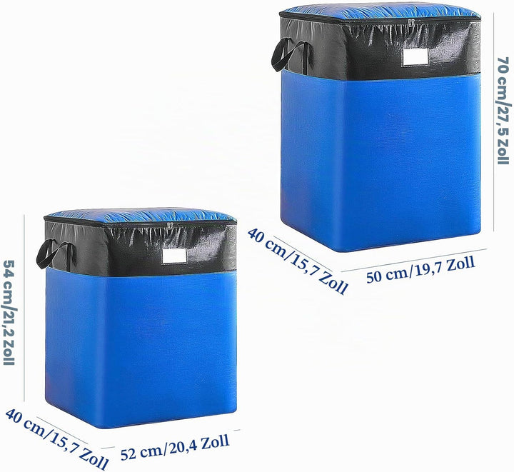 Aufbewahrungstasche 104+140L, 2 Stück extra grosse Umzugstaschen, Blau Grosse Aufbewahrungstasche mi