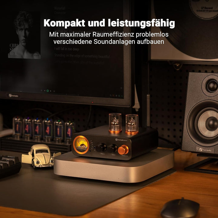 Fosi Audio MC331 Röhrenvollverstärker mit DAC, 2 Kanal Heim Stereo Audio Verstärker für HiFi Regalla