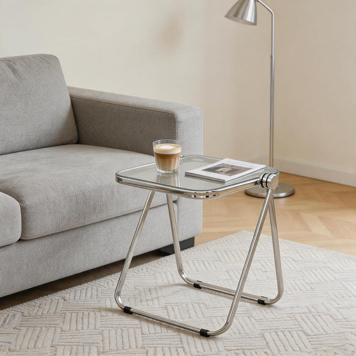 Klapptisch Acryl Beistelltisch Kleiner Computertisch Picknicktische für Zuhause, Büro, kleine Räume,