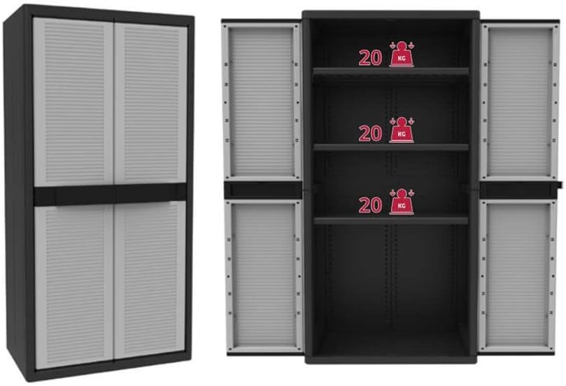 Terry, Jumbo Cab 2900 Qblack, Schrank mit zwei Türen und 3 verstellbaren Einlegeböden, für innen und
