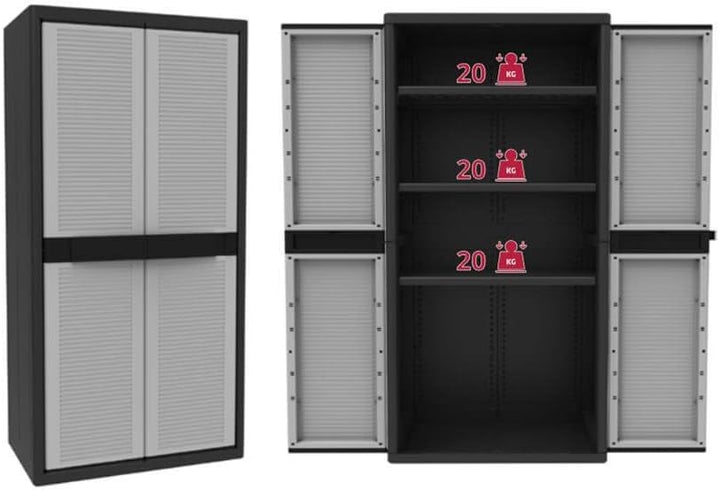 Terry, Jumbo Cab 2900 Qblack, Schrank mit zwei Türen und 3 verstellbaren Einlegeböden, für innen und