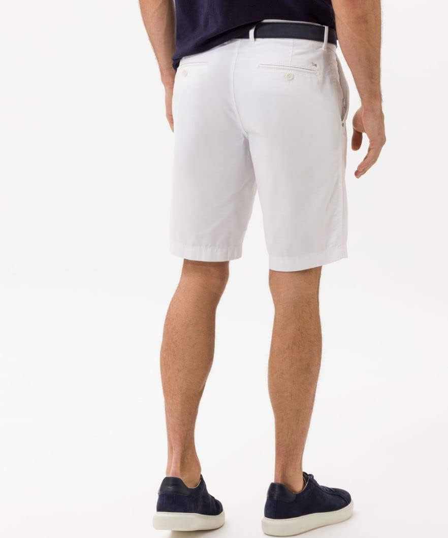 BRAX Herren Klassische Shorts Style Bari Cotton Gab Klassisch-Sportive Chino-Bermuda 46 Weiss, 46 We