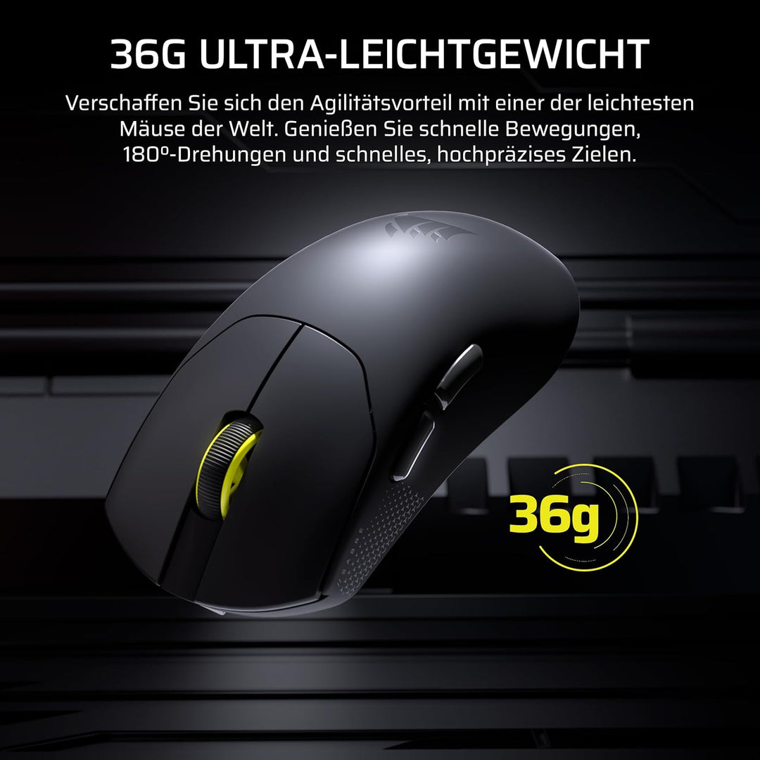 Corsair Sabre v2 PRO Ultralight Wireless FPS Gaming-Maus – 33K DPI, 36g Gewicht, 8,000Hz Hyper-Polli