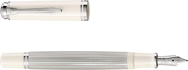 Pelikan FWI 815437 Kolbenfüllhalter Souverän M405 Silber-Weiss B, in Faltschachtel Füllhalter - B-Fe