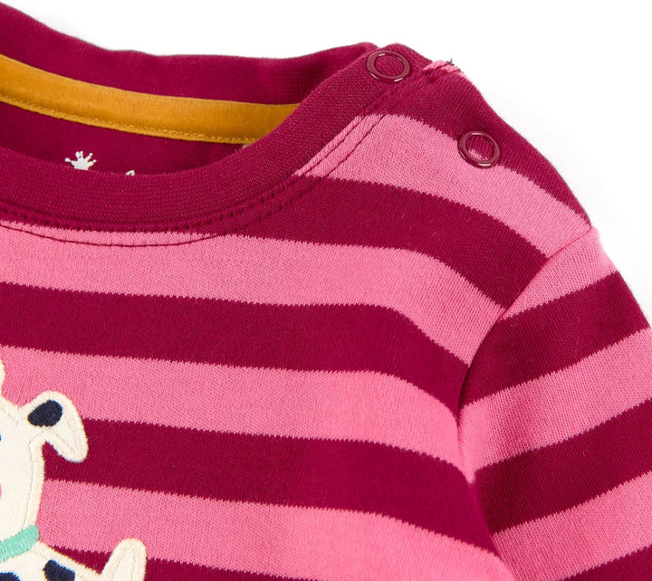Sigikid Baby-Mädchen Langarmshirt aus Bio-Baumwolle T-Shirt 62 Rosa-rot/Gestreift, 62 Rosa-rot/Gestr