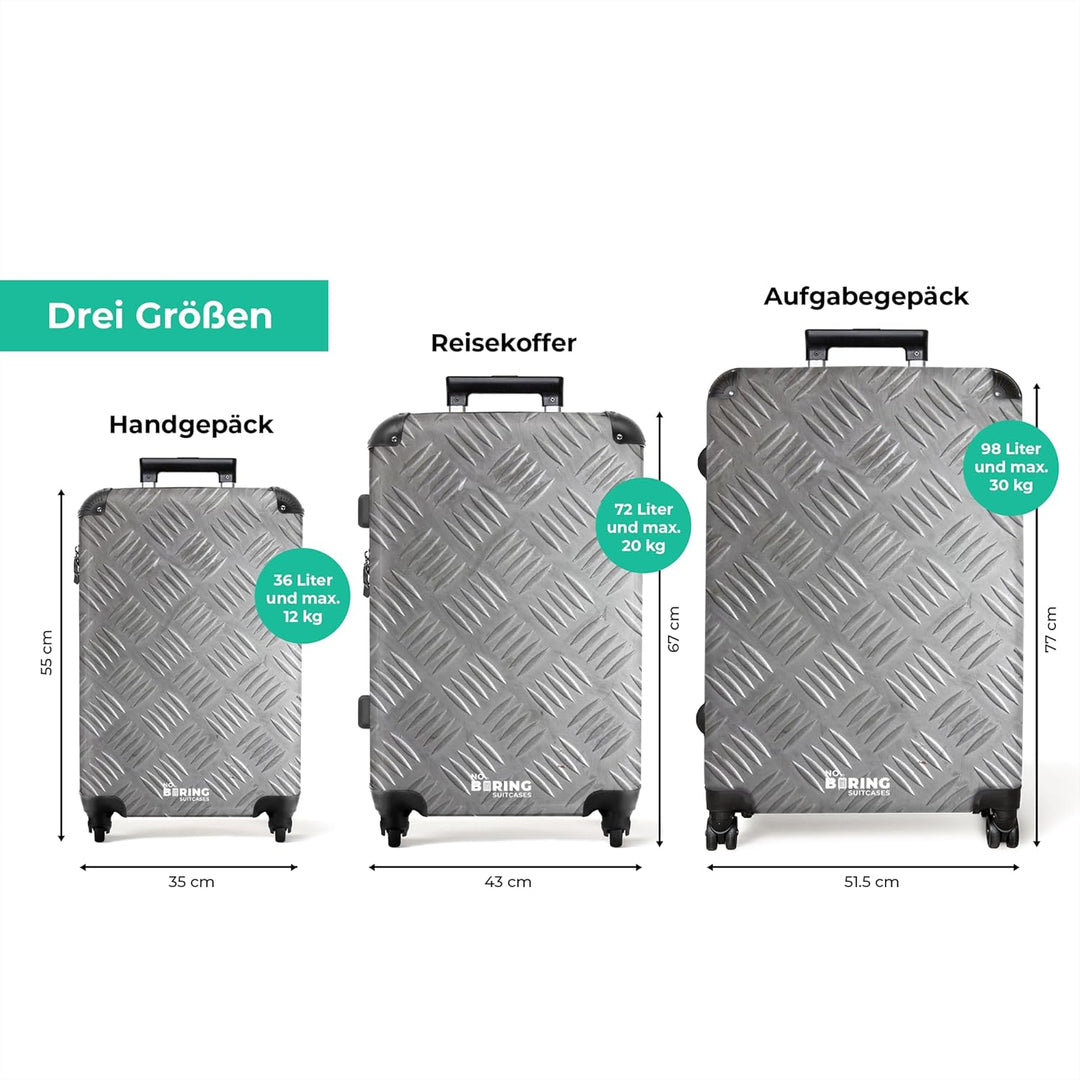 NoBoringSuitcases.com® Koffer XL Gross 77x51.5x28 cm Hartschale Reisekoffer 4 Rollen Leicht Koffer T