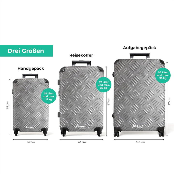 NoBoringSuitcases.com® Koffer XL Gross 77x51.5x28 cm Hartschale Reisekoffer 4 Rollen Leicht Koffer T
