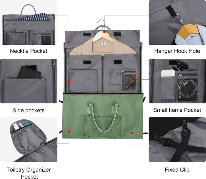 Modoker Wandelbare Kleidersäcke für Reisen, Handgepäck für Damen und Herren, Weekender – 2 in 1 häng