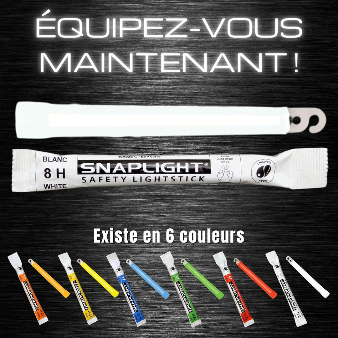 Cyalume SnapLight Knicklichter in weiss (10-er Pack) - 15 cm Glow Sticks mit Haken am Ende - ultra h