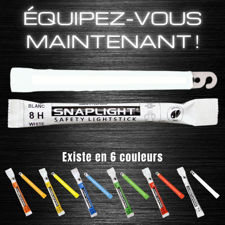 Cyalume SnapLight Knicklichter in weiss (10-er Pack) - 15 cm Glow Sticks mit Haken am Ende - ultra h