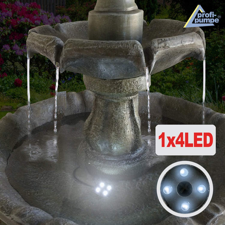 Gartenbrunnen Solarbrunnen Klassik-Garten Brunnen Vogelbad Wasserfall, Gartendeko mit Pumpe, Wassers