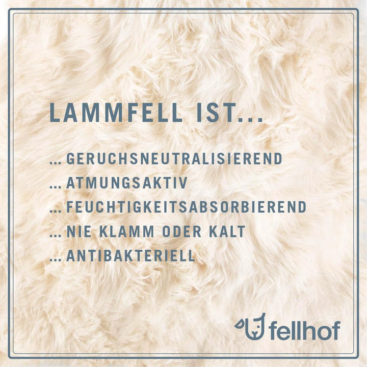 Fellhof 108301 Lammfell Fusssack Cortina, OEKO-TEX® Standard 100 zertifiziert, 45x97 cm, wind- und w