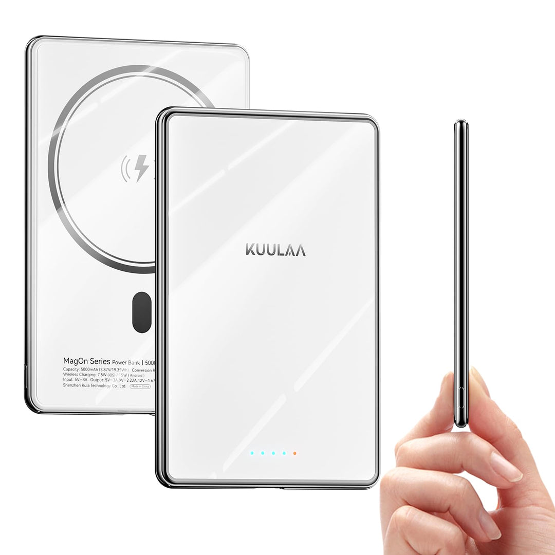 Power Bank Ultra Slim,MagSafe PowerBank 5000mAh 6.9mm,PD20W Kleine Powerbank Magnetische Wireless Ex