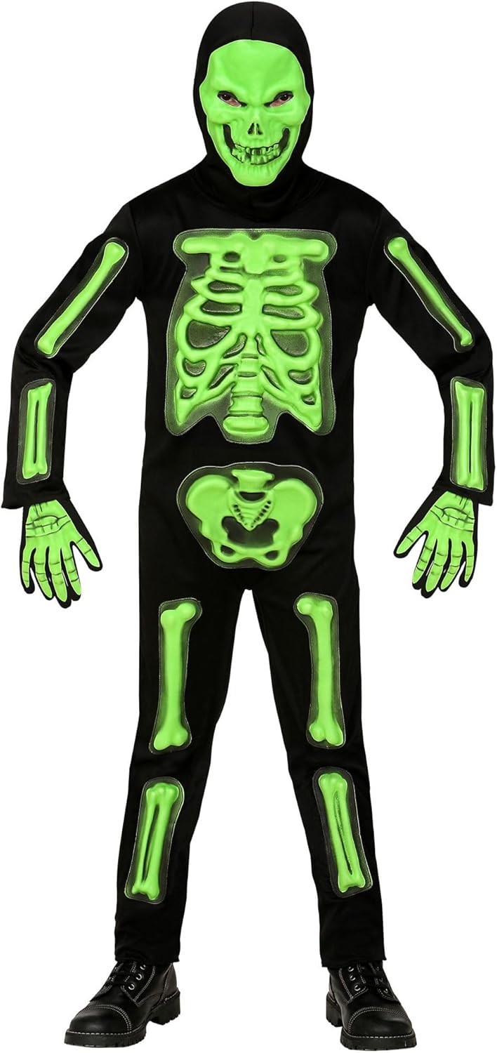 "3D SKELETON" (jumpsuit, hooded mask, gloves) - (158 cm / 11-13 Years), 158