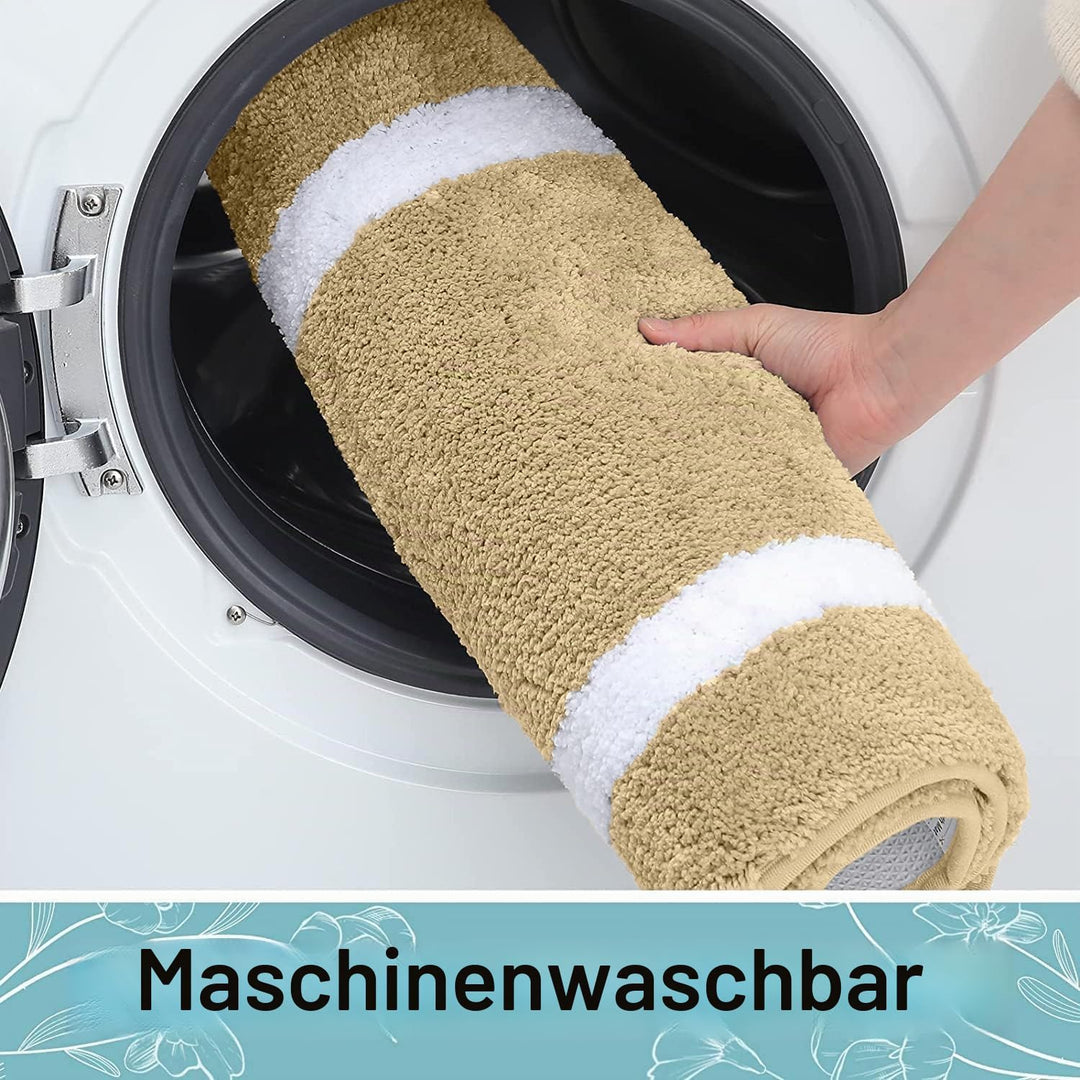 Homaxy Badezimmerteppich Set rutschfest Badematten Set 2 teilig Weiche Mikrofaser Flauschige Badtepp
