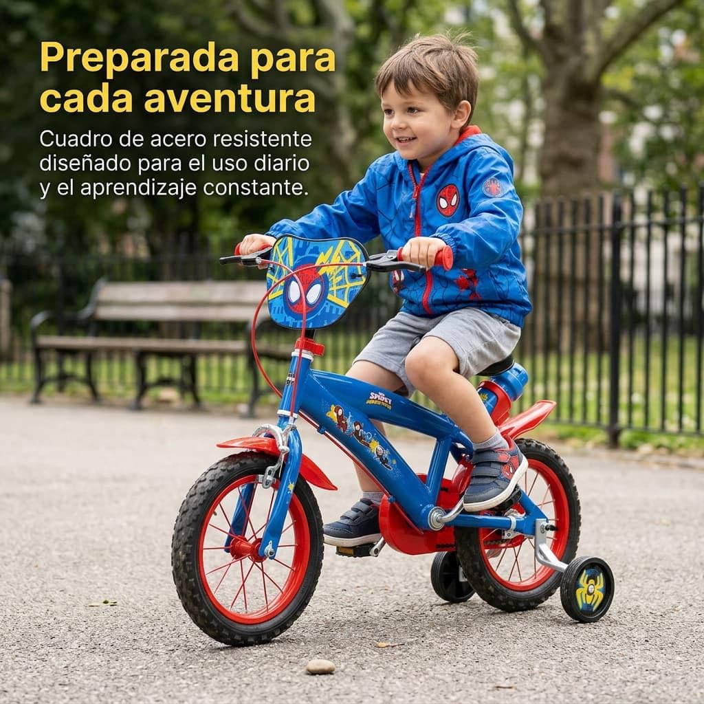 TOIMSA Jungen Fahrrad 30,5 cm (12 Zoll) Spiderman Huffy (3/5 Jahre), bunt, Klein