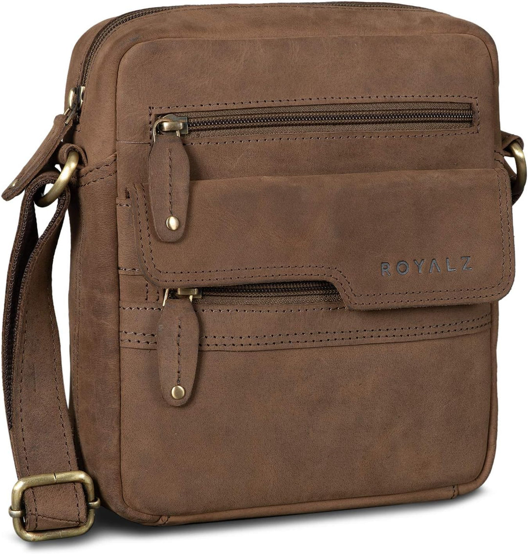 ROYALZ 'Oregon' Leder Umhängetasche Herren Klein Männer Ledertasche Vintage Herrenhandtasche Moderne
