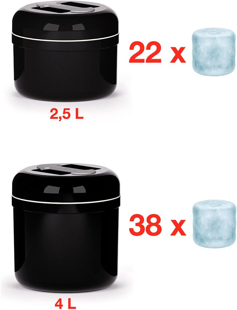 Valira 6212/114 Eiswürfelbehälter, isoliert, Metall, 2,5 l, Schwarz/Grau