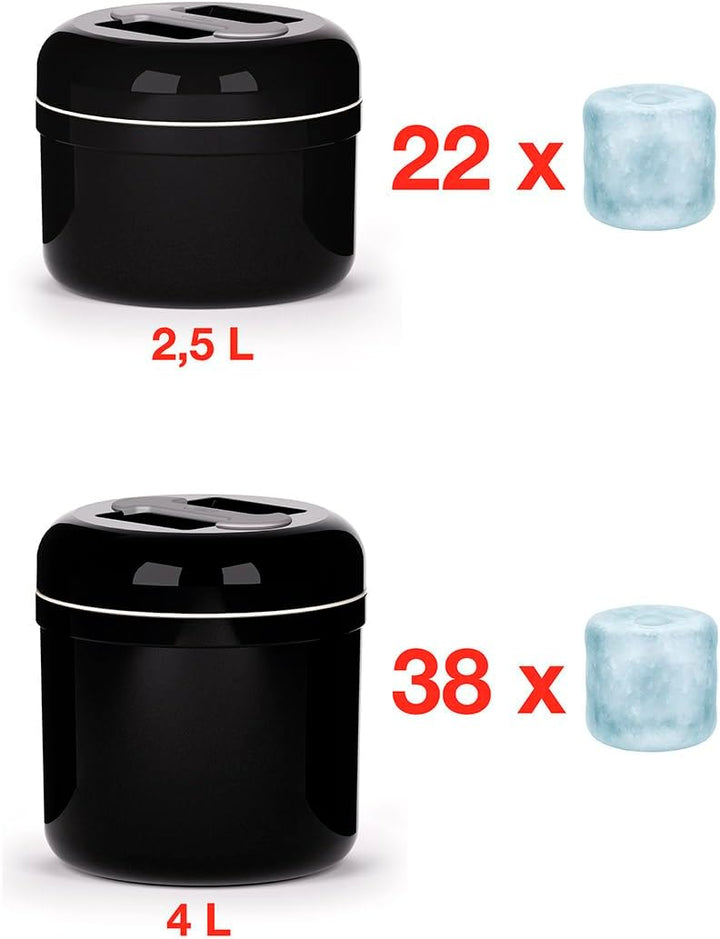 Valira 6212/114 Eiswürfelbehälter, isoliert, Metall, 2,5 l, Schwarz/Grau