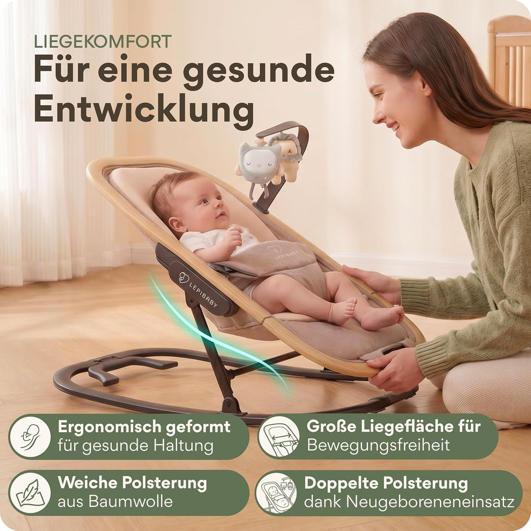 FlexiBu Babywippe Faltbar &amp; Verstellbar | Baby Wippe Neugeborenen bis 12 Monate | Bouncer Newborn-Ei
