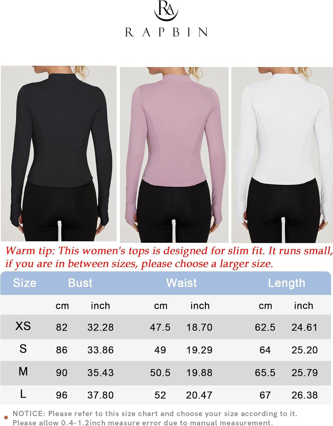 Rapbin Damen Laufjacke Sportjacke Langarm Gym Tops Yoga Fitness Shirt Atmungsaktive Sportjacke Reiss