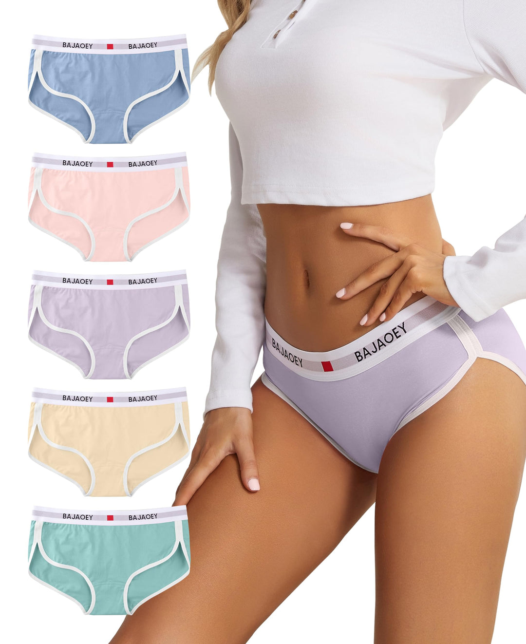 PHOLEEY Slip Unterhosen Damen Unterwäsche Feuchtigkeitsableitende Baumwolle Atmungsaktives Bikini Hö